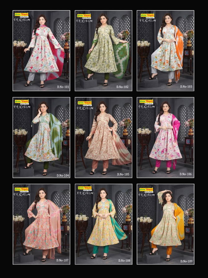 Green Tomato Flora Aaliya Cut Readymade Suits
